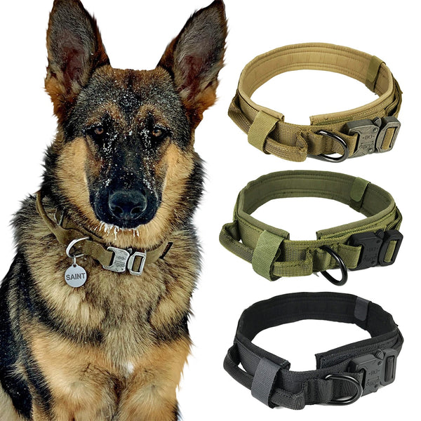 Dog Collar Nylon Adjustable Military Tactical Dog Collars